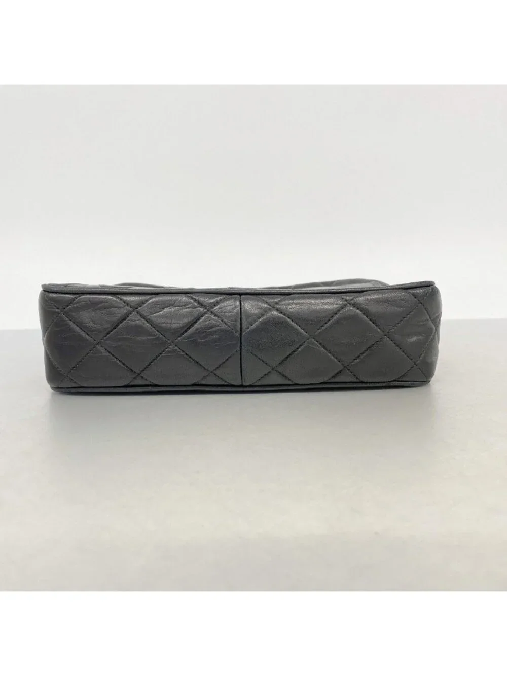 Chanel Shoulder Bag Quilted Lambskin Black Gold